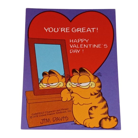 🎯 Vintage Garfield Cat Valentines Day Card - Picture 3 of 4